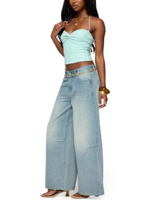 Zoee Twisted Textured Halter Top