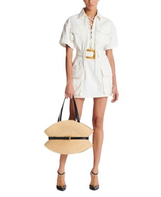  Short Lace-Up Canvas Dress