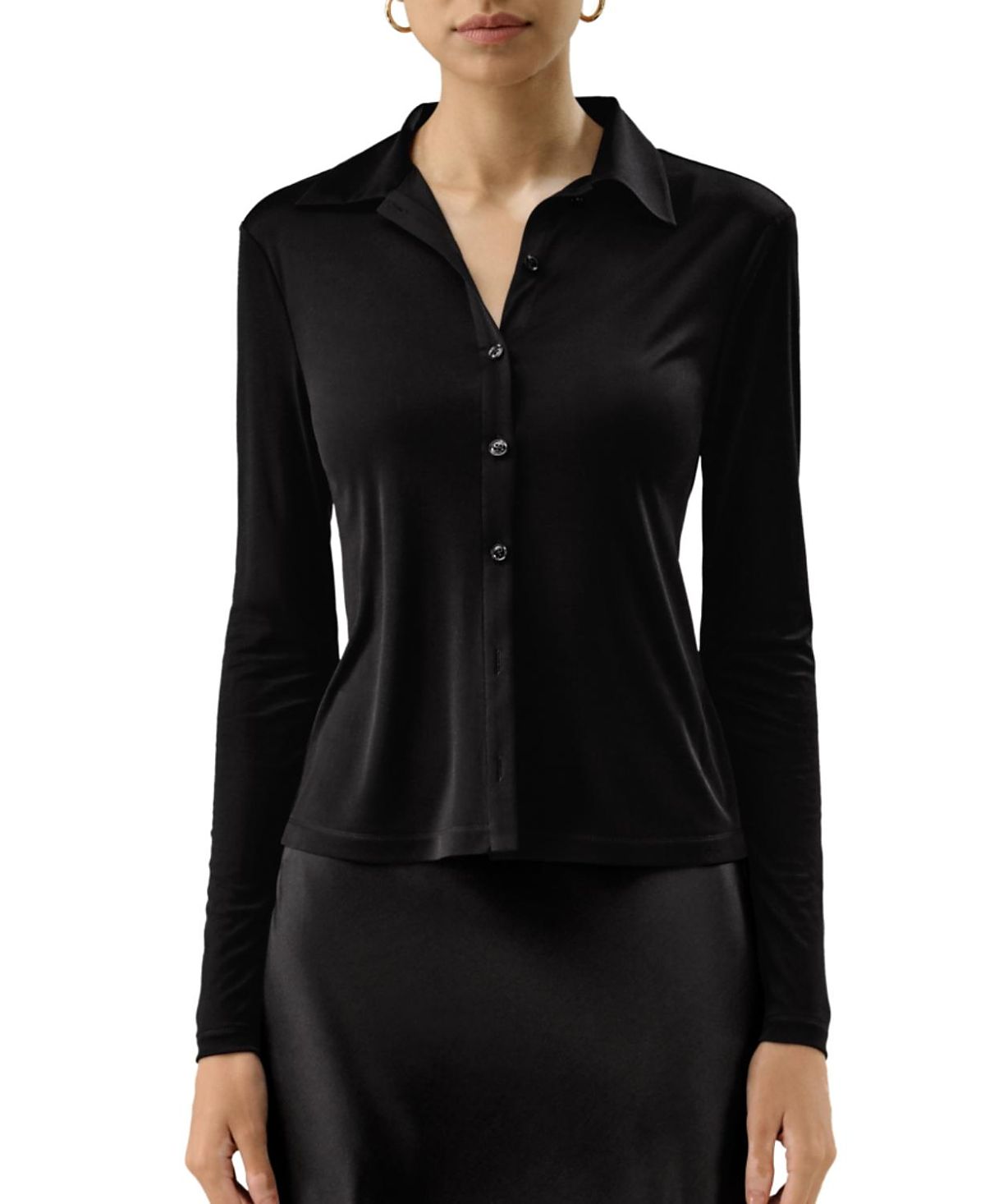 Lilysilk Basic Slim Silk Jersey Shirt