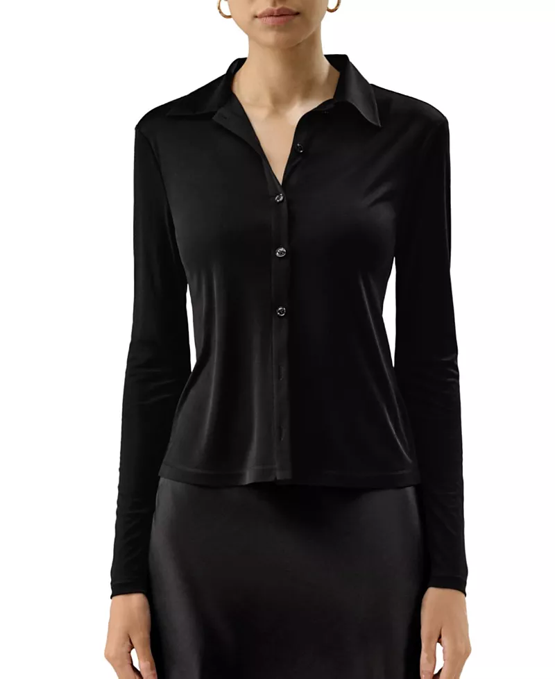 Lilysilk Basic Slim Silk Jersey Shirt