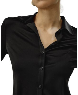  Basic Slim Silk Jersey Shirt
