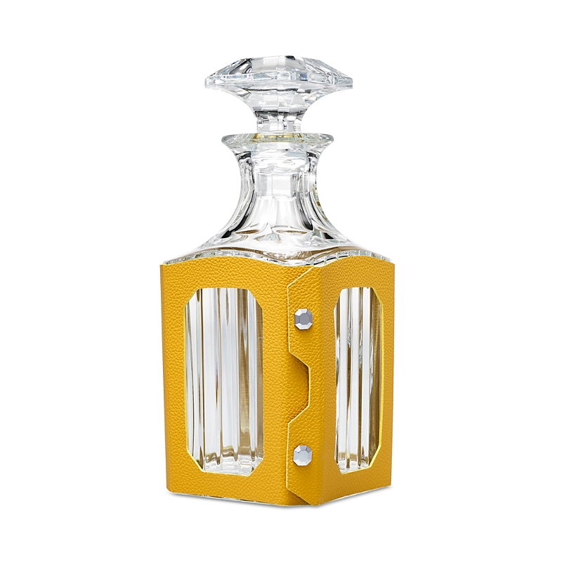 Baccarat Octogone Decanter Leather Case, Red In Yellow