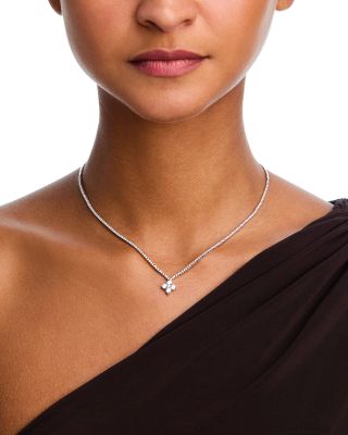 Diamond Clover Collar Necklace in 14K White Gold, 2.0 tcw