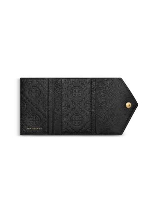 T Monogram Pebbled Leather Envelope Wallet