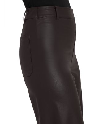 High Rise Faux Leather Cropped Pants