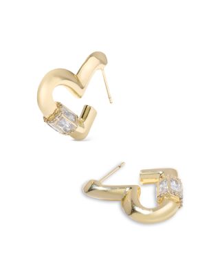 Emery Crystal Heart Hoop Earrings  