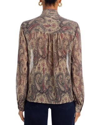 The Paisley Silk Tie Blouse