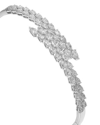 Luxe Collection Diamond Bypass Bracelet in 18K White Gold, 3.92 tcw