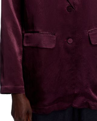 Crinkled Satin Blazer