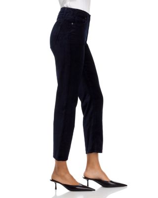Le Sleek Straight High Rise Jeans in Navy Velvet