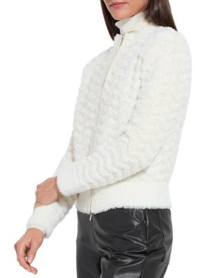Ivanna Zip Crewneck Cardigan Sweater