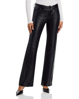 The Leather Rodeo Mid Rise Jeans in Black Snake