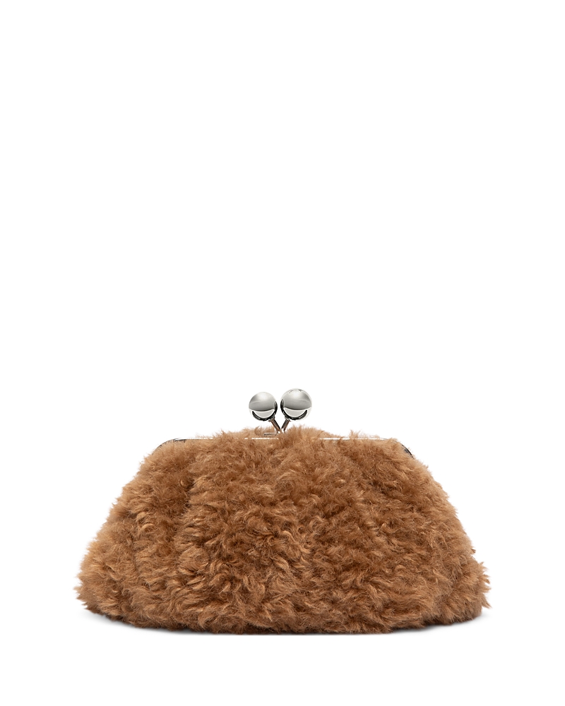 Weekend Max Mara Pasticcino Small Faux Fur Clutch In Brown