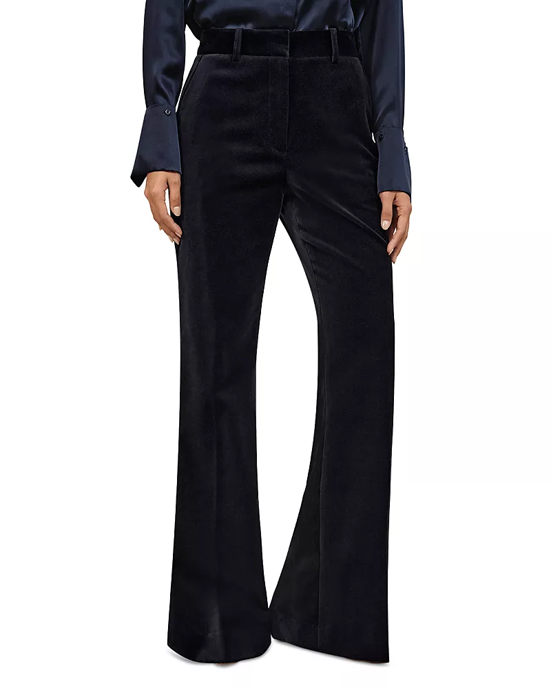 Reiss Petites Verda Velvet Flare Trousers