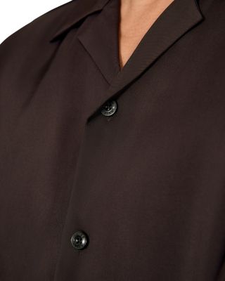 Twill Piped Long Sleeve Camp Shirt