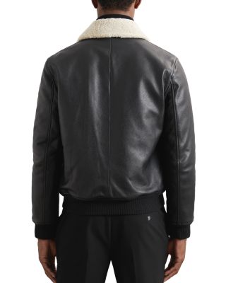 Fleece Collar Leather Jacket