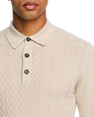 Parquet Stitch Long Sleeve Polo Sweater