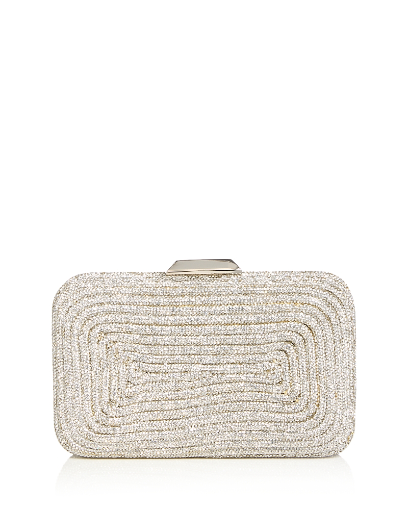 Aqua Shireen Rhinestone Clutch - Exclusive In Silver
