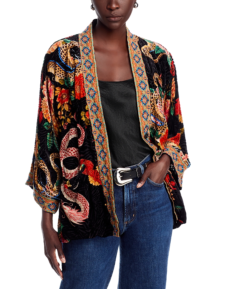 Johnny Was Merhawi Textured Velvet Kimono In Multi