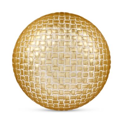 Rufolo Glass Gold Basketweave Small Serving Bowl