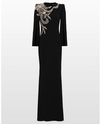 Precious Floral-Embellished Slit-Sleeve Maxi Dress