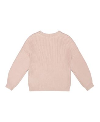 Girls' Knit Sweater with Sequin Heart - Big Kid