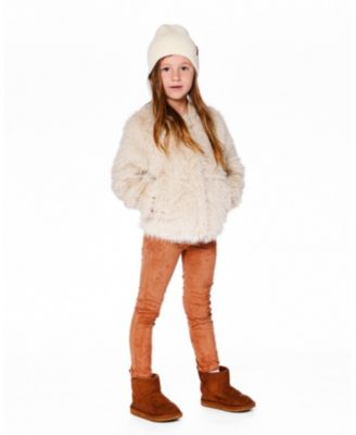 Girls' Short Faux Fur Coat - Little Kid