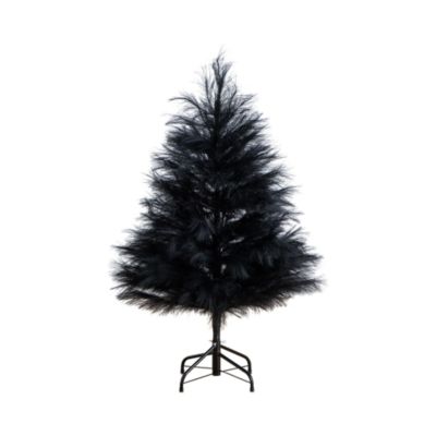 4' Artificial Halloween Black Pampas Grass Christmas Tree