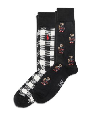 Mini Holiday Bear Socks, Pack of 2