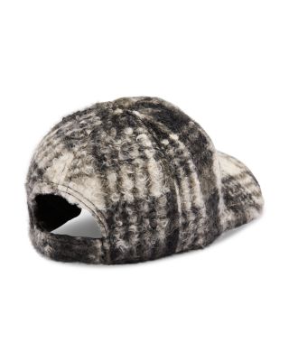 Plaid Boucle Sherpa Ball Cap