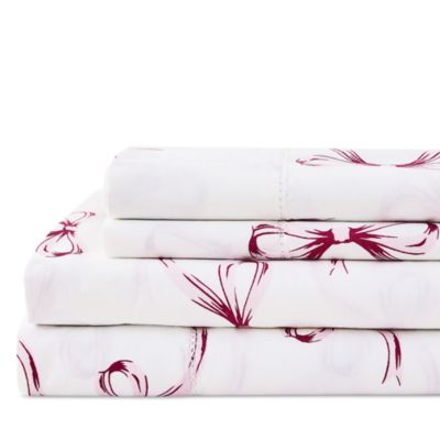 Crisp Bows Percale Sheet Set, Queen