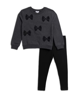 Girls' Lacy Bows Sweatshirt & Leggings Set - Little Kid