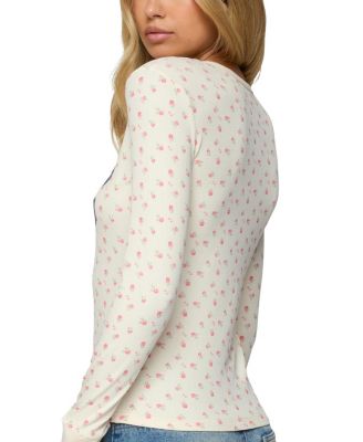  Cali Floral Ribbed Long Sleeve T Shirt