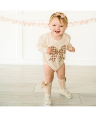 Girls' Gingham Printed Tulle Bow Baby Headband