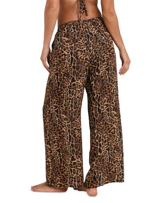 Geraldine Patch Leopard Pants Swim Cover-Up