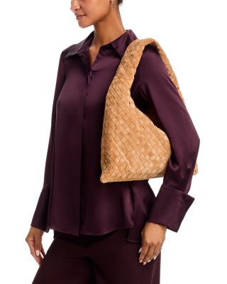 Hop Intrecciato Suede Shoulder Bag