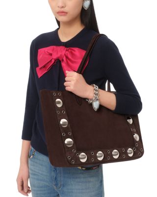 Nellc&ocirc;te Medium Shopping Tote Bag in Suede