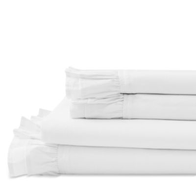 Double Ruffle Percale Sheet Set