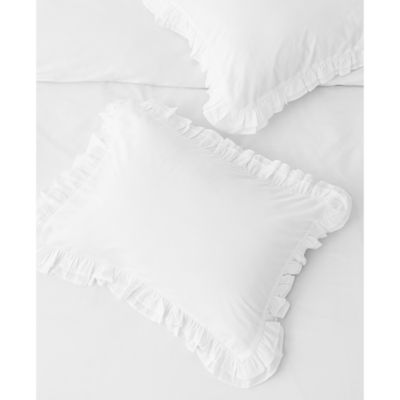 Double Ruffle Percale Duvet Cover Set, Twin