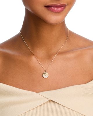 Diamond Disc Pendant Necklace in 14K Yellow Gold, 0.29 tcw