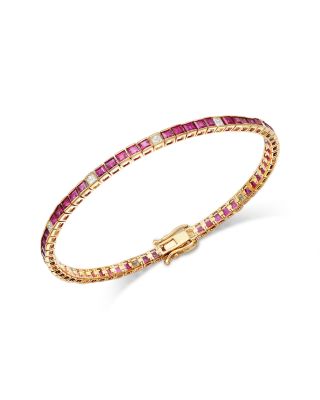 Gemstone & Diamond Bracelet in 14K Yellow Gold