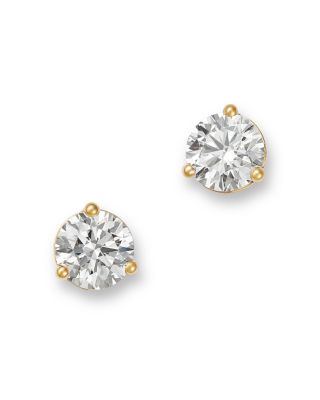 Certified Lab Grown Diamond Stud Earrings in 18K White Gold, 3.0 tcw