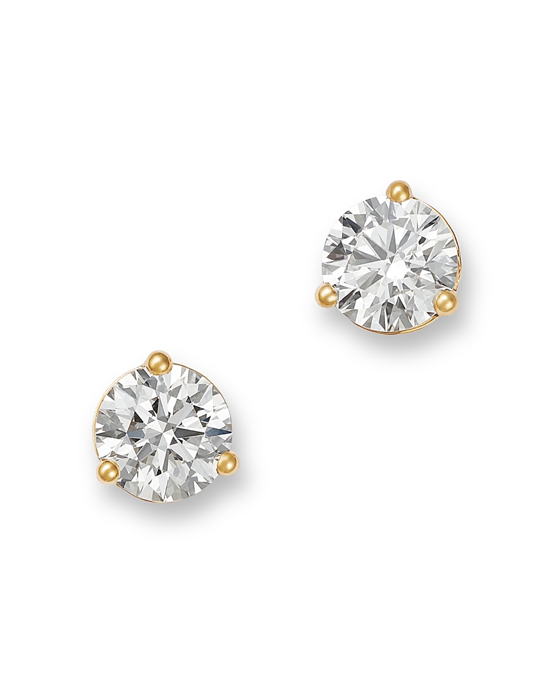 Bloomingdale's Fine Collection Certified Lab Grown Diamond Stud Earrings in 18K Yellow Gold, 3.0 tcw