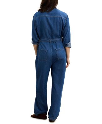 The Drapey Denim Maternity Jumpsuit