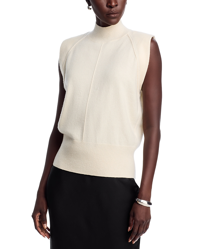 Hugo Boss Futrani Sleeveless Cashmere Sweater In White
