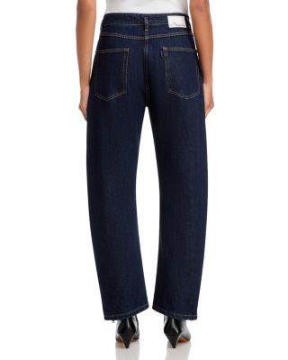 High Rise Ankle Barrel Jeans in Dark Indigo