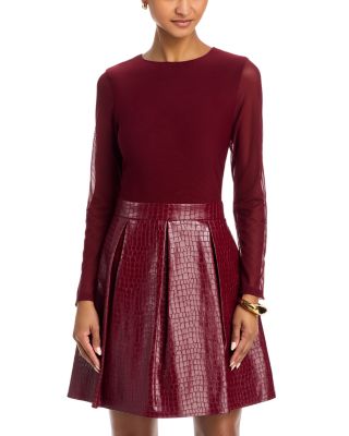 Chara Croc Embossed Pleated Dress
