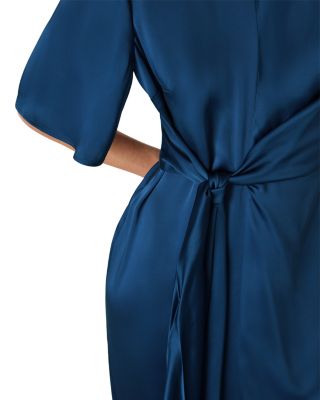 Satin Twist Waist Midi Dress