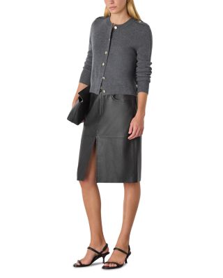 Military Crew Neck Cardigan