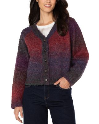 Ombr&eacute; V Neck Cardigan